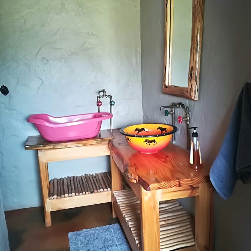 Vlakvark bathroom with a baby bath and a low basin for children